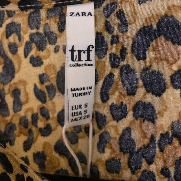 ZARA Printed Button Up Blouse Long Sleeves Cropped Small - Picture 10 of 14